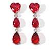Yours by Loren 20ct Red Quartz and White Topaz Sterling Silver Heart 