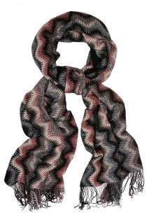 Black and Beige Long Zig Zag Scarf by Missoni   Multicoloured   Buy 