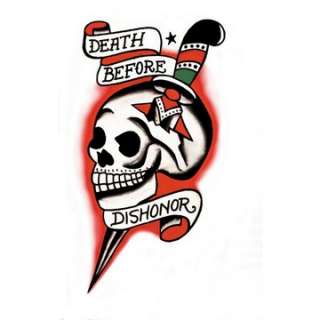 Death Before Dishonor Skull Vintage Tattoo   Military Costume 
