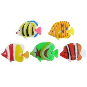 com Como 5 Pcs Aquarium Swing Tail Multi Color Plastic Tropical Fish 