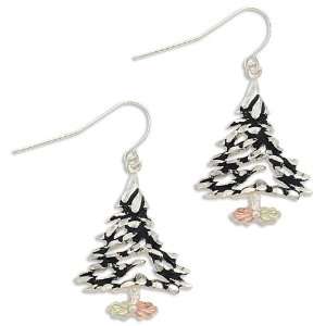  Black Hills Gold Christmas Tree Earrings made of Sterling 