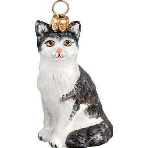   Ornament by Joy to the World Collectibles   Black & White Shorthair