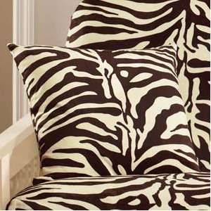    Beige And Brown Velvet Zebra Print Throw Pillow