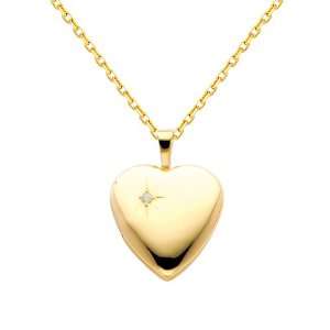  14K White Gold Diamond Accent Heart Locket Pendant (0.65 