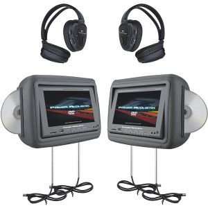    loaded Universal Headrest DVD/Monitor Combo   Dark Gray Electronics