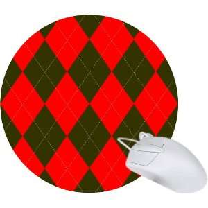  Rikki Knight Christmas Argyle Design #2 8 Round Mouse Pad 