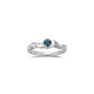  27) Cts Blue Diamond Solitaire Ring in 10K White Gold 9.5 Jewelry