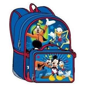 Walt Disney Mickey Mouse Large Backpack with Detachable Lunch Bag 