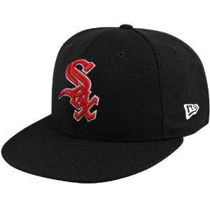  New Era Chicago White Sox Black Red League Basic Fitted Hat 
