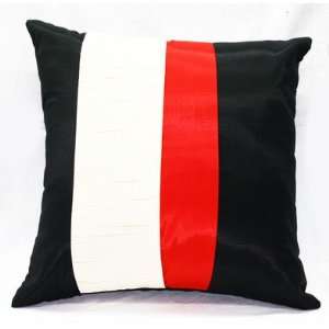 Black White Red 12x12 Decorative Silk Throw Pillow Cover  
