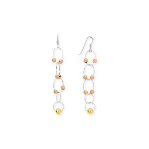   Silver Tri Color Open Link Circle Earrings Puresplash Jewelry