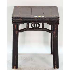 RB1037X Antique Chinese Square Brown Lacquer Table, circa 1850, Shanxi 