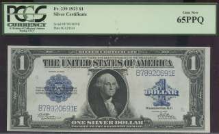 An unrivaled early rare silver certificate in fabulous gem certified 