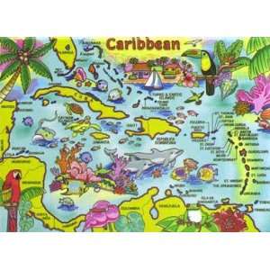  Caribbean Map Fridge Collectors Souvenir Magnet 2.5 X 3 