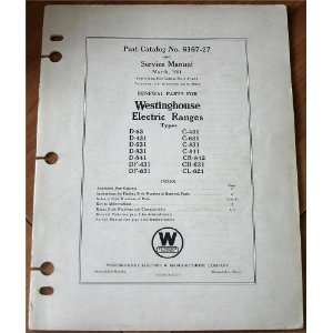  Westinghouse Electric Ranges 1931 Parts Catalog No. 6167 27 