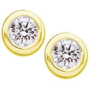 1/2 Carat (ctw) Diamond 14K Yellow Gold Solitaire Earrings 