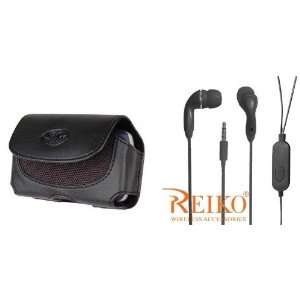  REIKO OEM 3.5mm Stereo Headset Headphone + Premium Leather Case 