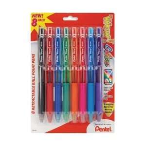  Pentel Wow Colors Retractable Ball Point Pens Medium 8 