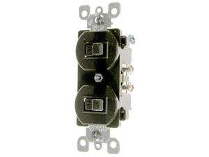     Leviton Brown Commercial Grade 3 Way AC Combination Switch Toggle