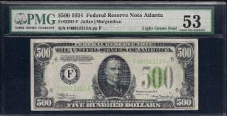 1934 $500 Five Hundred Dollar Bill NOTE F00012312 PMG 53 FRN CASH 