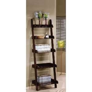  Book Shelf 5 Tier Ladder Espresso Finish Furniture 