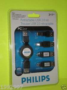 Philips USB2.0 5 Piece Adapters Kit #SWR1249/27 SEALED 609585157439 