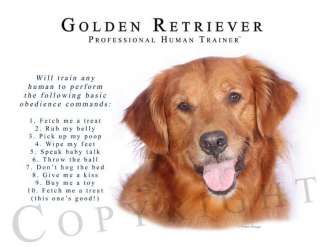 Golden Retriever Trainer T Shirt   S 3XL  