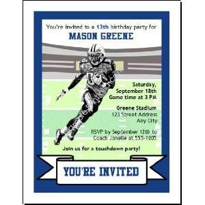    Colts Colored Football Birthday Party Invitation 2