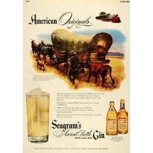  1947 Ad Seagrams Gin Alcoholic Beverage Drink Wagon 