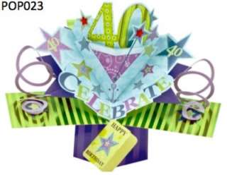 Happy 40th Birthday Pop Up Greeting Card/Gift Celebrate  