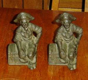 Vintage Pirate bookends brass or cast metal craft  