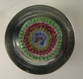 Antique English Concentric Circle Art Glass Paperweight Walsh Arculus 
