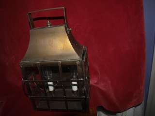 VINTAGE Exterior Bronzetone Two Candle Bulb Light Carriage Lantern 