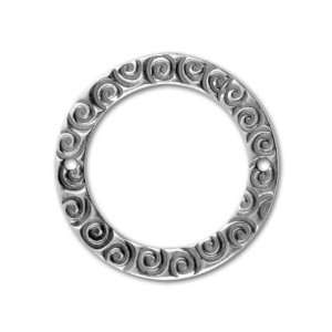  Antique Silver Plated Pewter Abstract Round Link Arts 