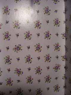 Bleuette Steamer Trunk lined with PURPLE VIOLETS WALLPAPER 10 12 