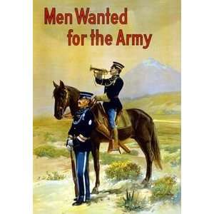  Men Wanted for the Army   12x18 Framed Print in Gold Frame 