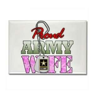  Rectangle Magnet Proud Army Wife 