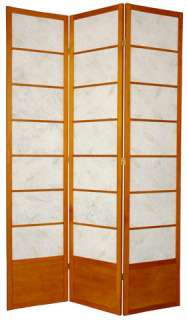 Oriental Furniture 7 ft. Tall Botanic Shoji Screen   Natural 3 Panel 