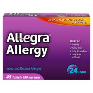 Allegra Adult 180mg 24 hr. Tablets   45 count.Opens in a new window
