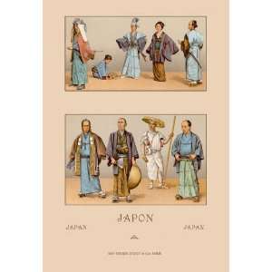  Traditional Dress of Diverse Japanese Castes 12x18 Giclee 