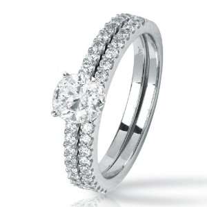 Style Bead Set Diamonds Engagement Ring with a 1.23 Carat Asscher Cut 
