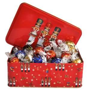 Assorted Lindt Chocolate Truffles in Nutcracker Tin Christmas Gift