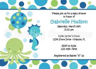 Sea Bubbles Baby Shower Invitations, Ocean Theme  