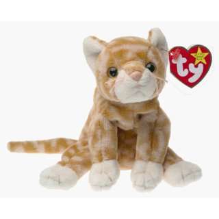  TY Beanie Baby   AMBER the Gold Tabby Cat Toys & Games