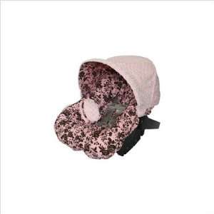   Luxe ICS8039 Infant Car Seat Cover in Pink and Brown Floral Baby