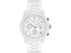    Michael Kors Womens Chronograph White Dial White Ceramic