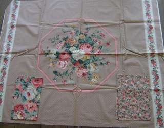 Quilting Cotton Coordinating Fabrics Tan Peach Roses  