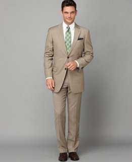 Tommy Hilfiger Suit Separates, Tan Sharkskin Slim Fit   Suits & Suit 