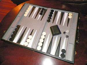 18 x 23 Attaché Imitation Leather Backgammon Set Elegant Case Board 