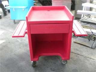 Cambro Red Mobile Cash Register Stand Cart on Casters  